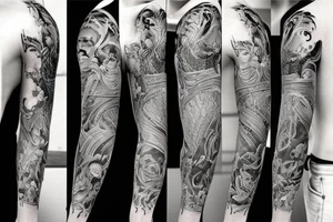family full sleeve tattoo idea
