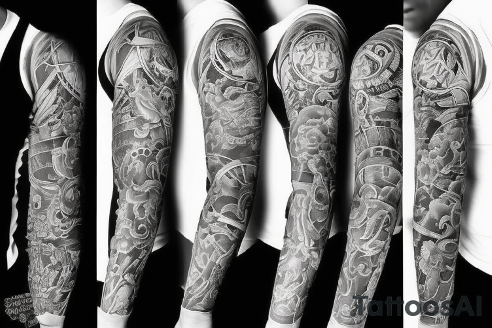 family full sleeve tattoo idea