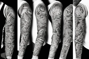family full sleeve tattoo idea