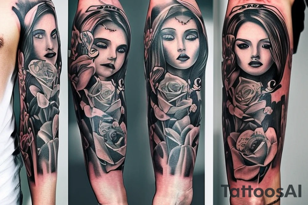 family full sleeve tattoo idea