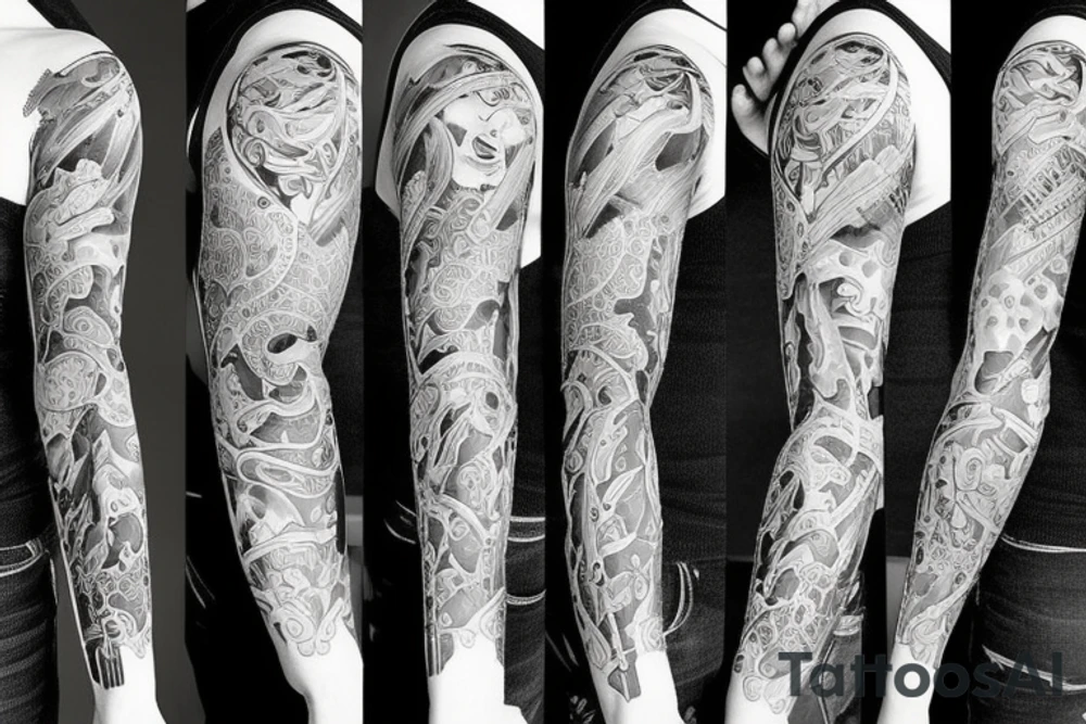 family full sleeve tattoo idea