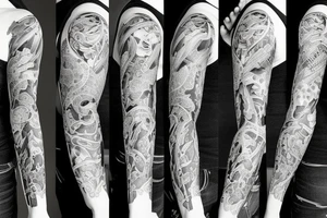 family full sleeve tattoo idea