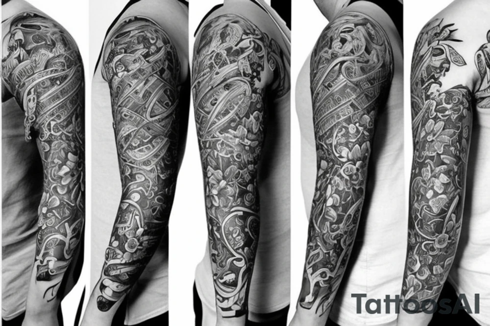 family full sleeve tattoo idea