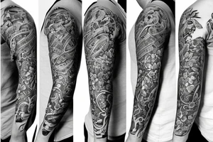 family full sleeve tattoo idea