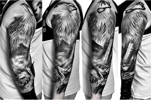 hunting, outdoors full sleeve tattoo idea