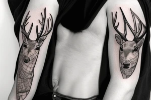 deer hunting full sleeve tattoo idea