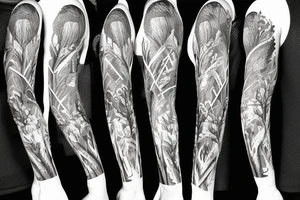 deer hunting full sleeve tattoo idea