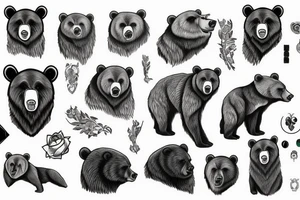 bear with blue eyes full sleeve tattoo idea