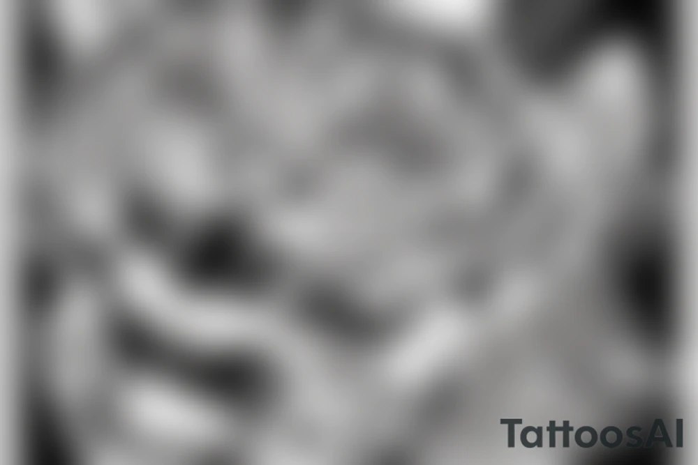 A line art design of a threatening tiger of full body, overhead short, design only, tattoo idea