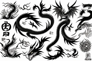 kitsune and dragon tattoo idea