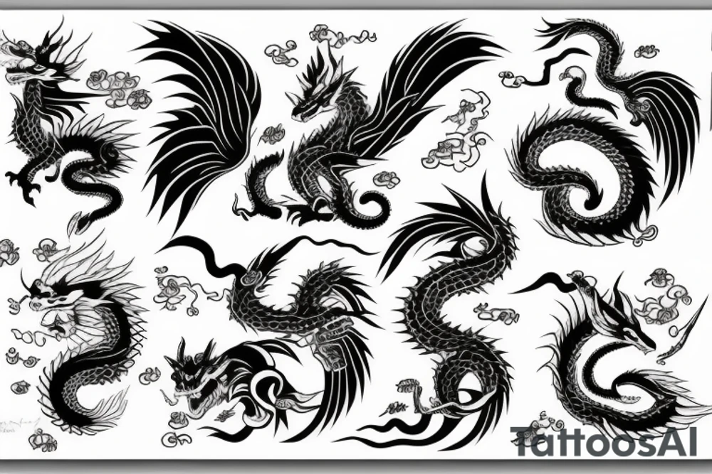 kitsune and dragon tattoo idea