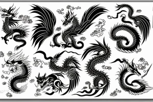 kitsune and dragon tattoo idea