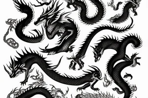 kitsune and dragon tattoo idea