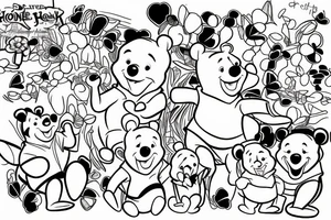 Winnie the pooh with honney pot tattoo idea