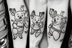Winnie the pooh with honney pot tattoo idea