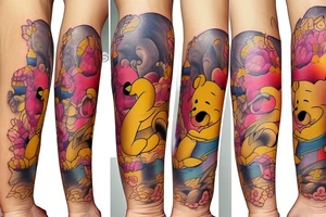 Winnie the pooh with honney pot tattoo idea
