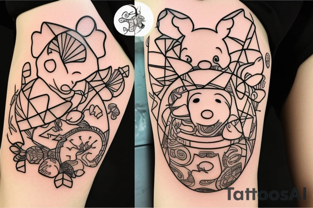 Winnie the pooh with honney pot tattoo idea