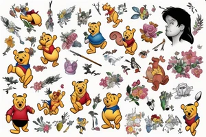 Winnie the pooh with honney pot tattoo idea