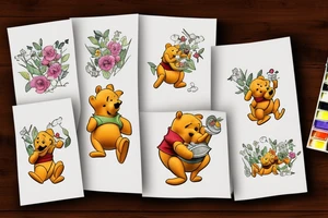 Winnie the pooh with honey pot tattoo idea