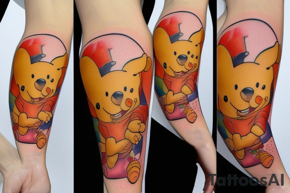 Winnie the pooh with honey pot tattoo idea