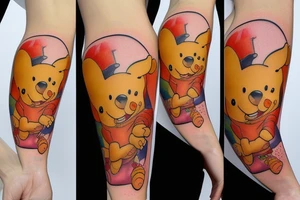 Winnie the pooh with honey pot tattoo idea