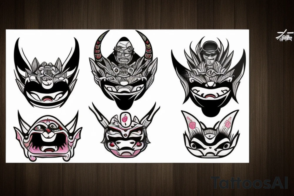 oni mask tattoo idea