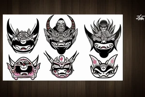 oni mask tattoo idea