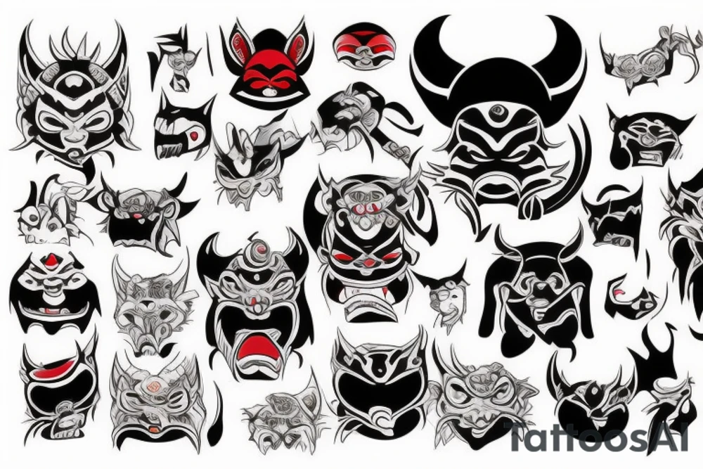 oni mask tattoo idea