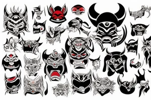 oni mask tattoo idea
