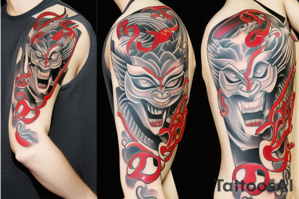 oni mask tattoo idea
