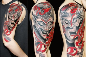 oni mask tattoo idea