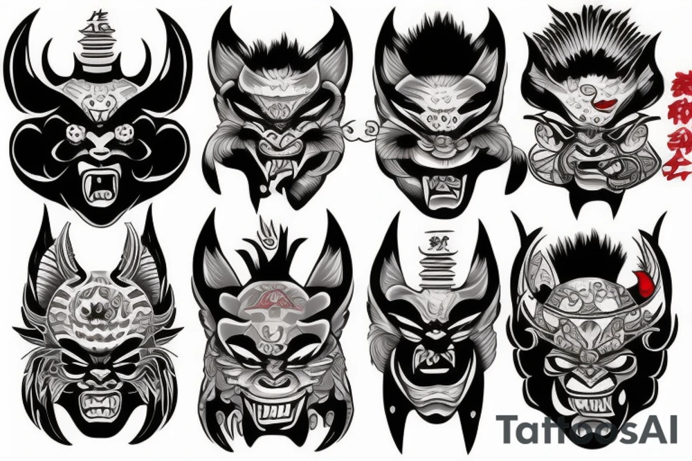 oni mask tattoo idea