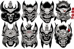 oni mask tattoo idea