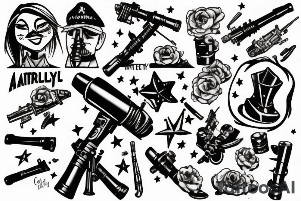 artillery girl tattoo idea