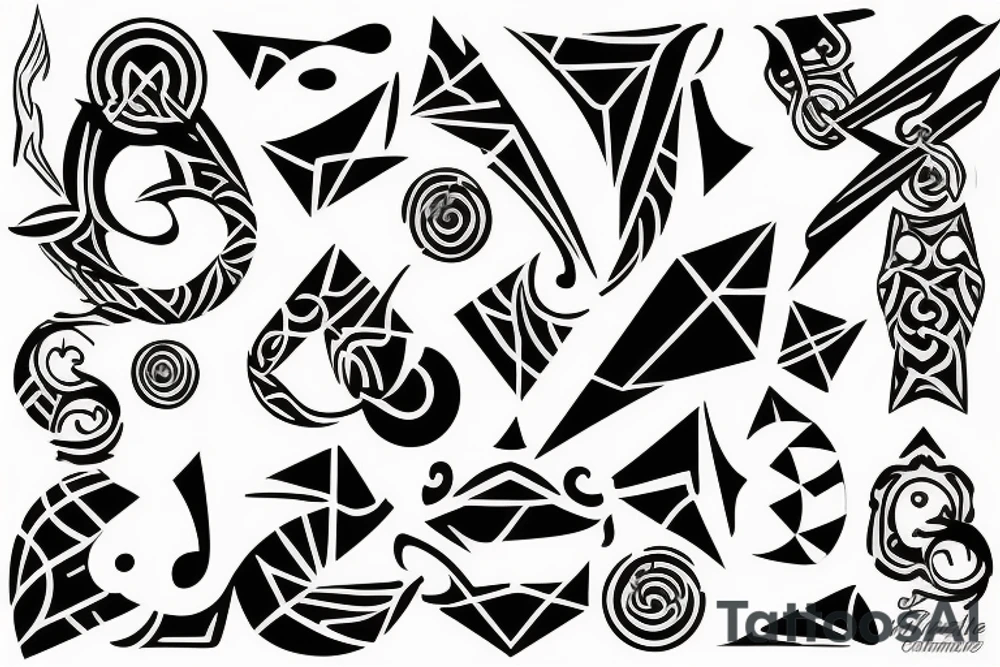 Intials C, J, S tattoo idea