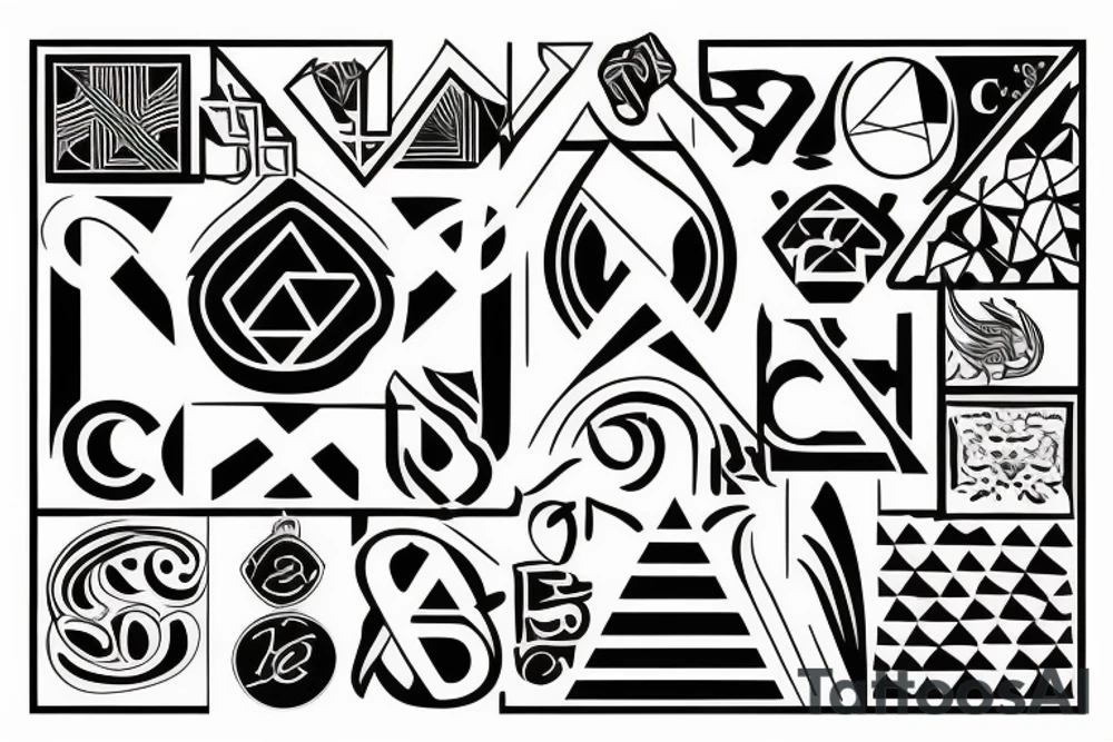 Initials C, J, S tattoo idea