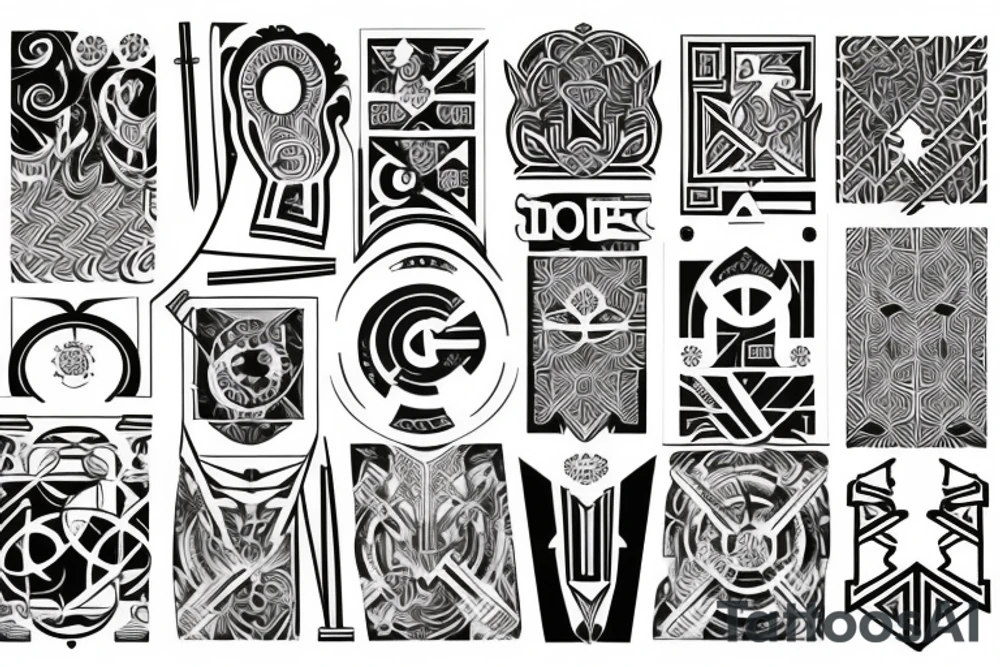 Initials C, J, S tattoo idea