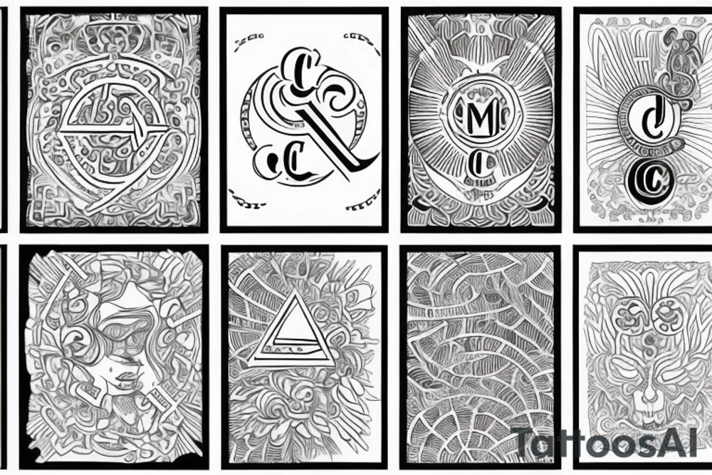 Initials C, J, S tattoo idea