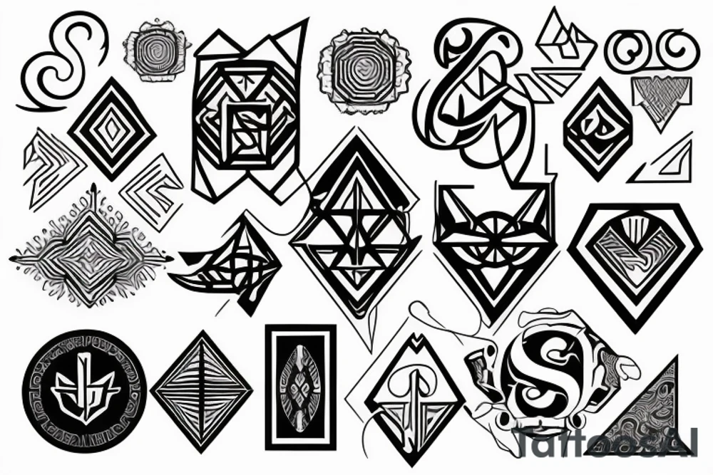 Initials C, J, S tattoo idea