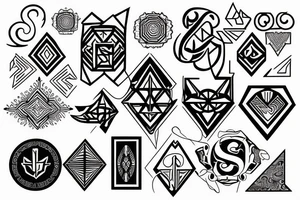 Initials C, J, S tattoo idea