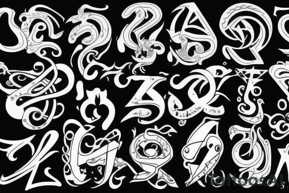 Initials C, J, S tattoo idea