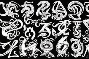 Initials C, J, S tattoo idea