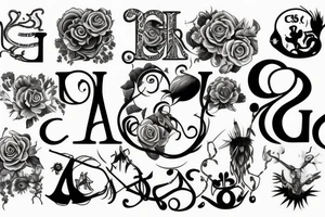 Initials C, J, S tattoo idea