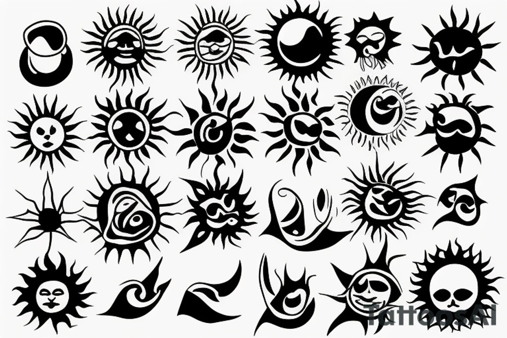 Simple sun tattoo idea
