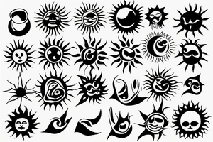 Simple sun tattoo idea