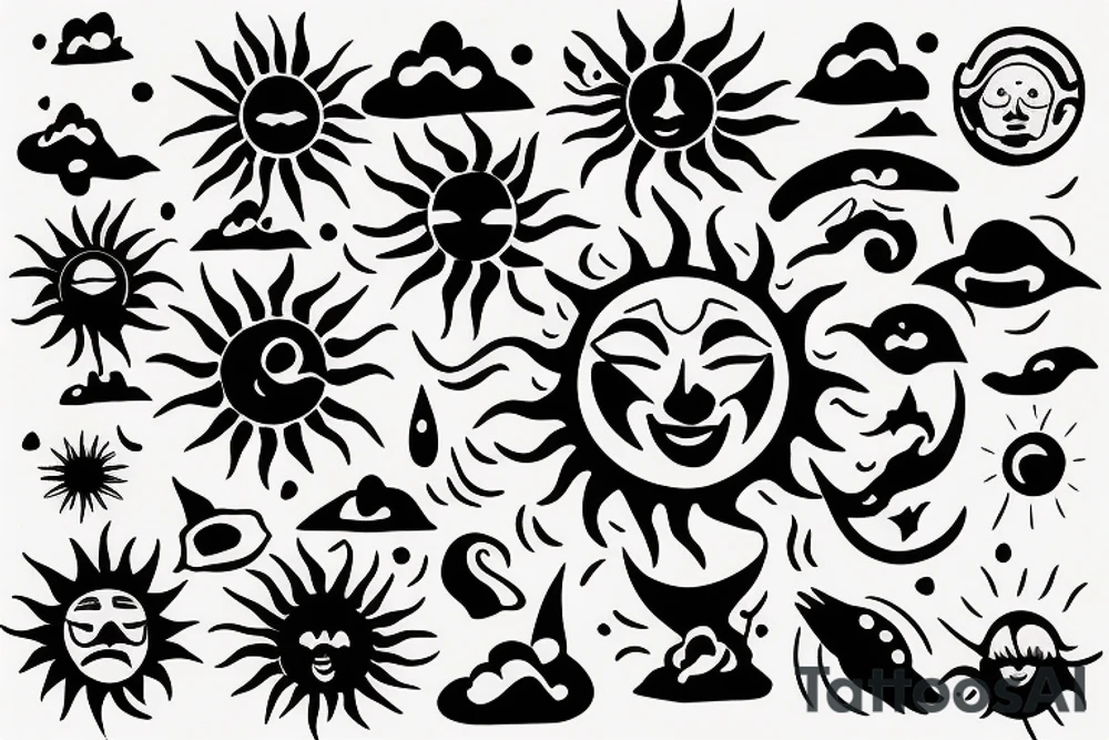 Simple sun tattoo idea