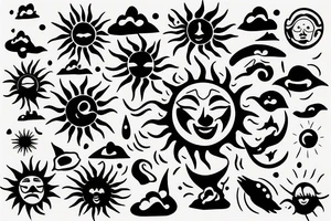 Simple sun tattoo idea