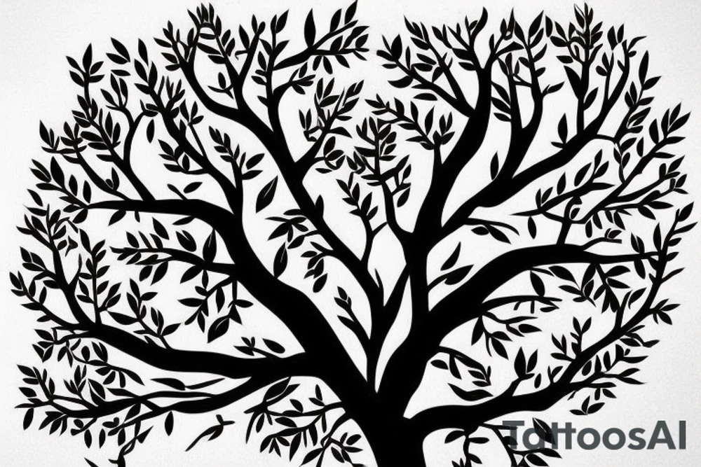 family tree with the names David and Shannon in the trunk. one branch with the name Jordan and two small branches off of that with the names Noah and Grace. 2nd branch with the name Maddison and a third branch with the name Cameron tattoo idea