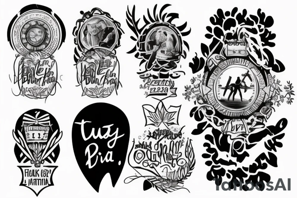 Design a half sleeve tattoo celebrating the birth of my son on July 4, 2017, remembering the life of a friend who passed away on September 15, 2019, and the importance of family and friends. tattoo idea