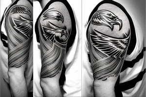 Half sleeve from the elbow down with a Philadelphia Eagles logo tattoo idea